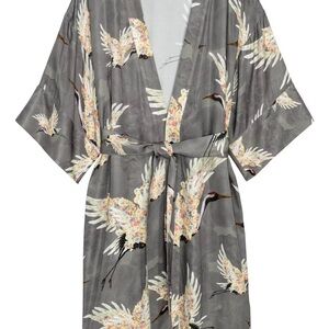 H&M Charcoal Kimono with Subtle Print